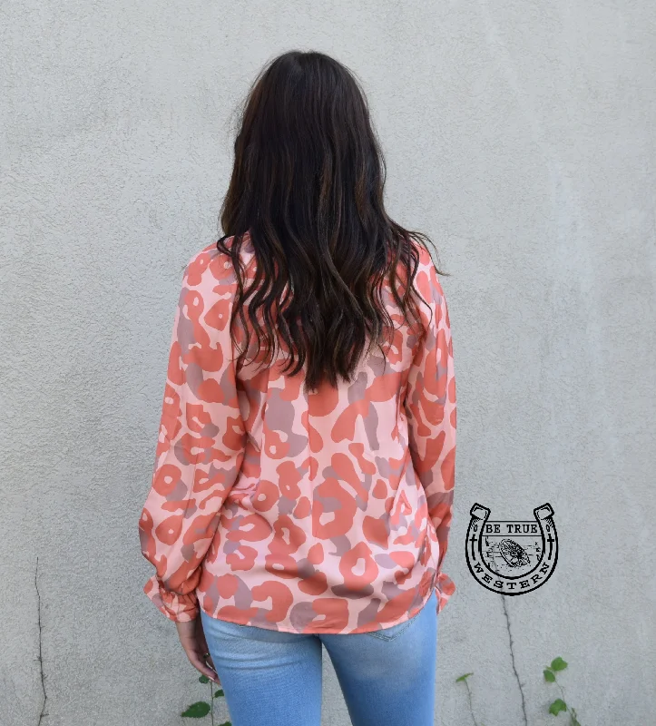 The Coral Queen Leopard Blouse