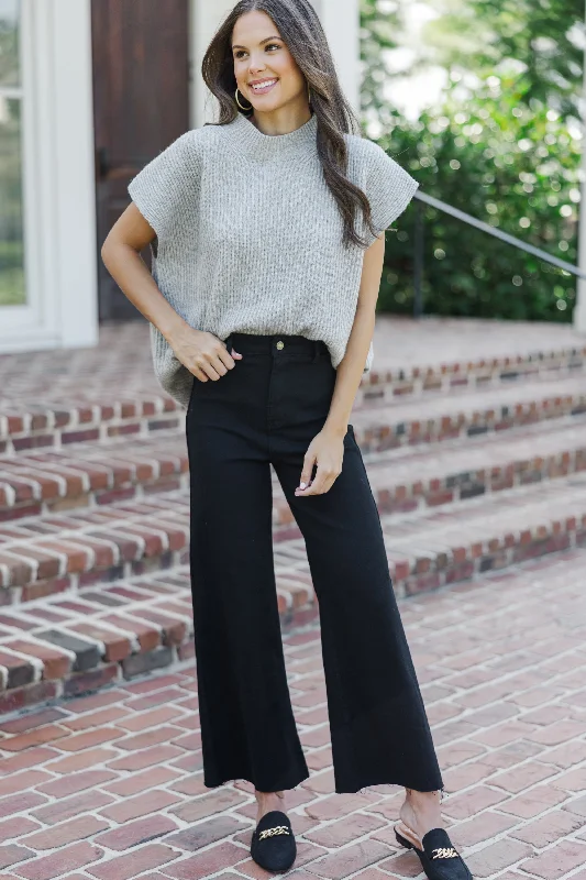 The Slouchy Gray Short Sleeve Sweater