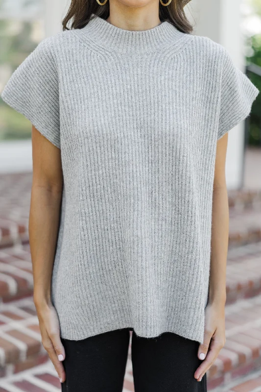 The Slouchy Gray Short Sleeve Sweater