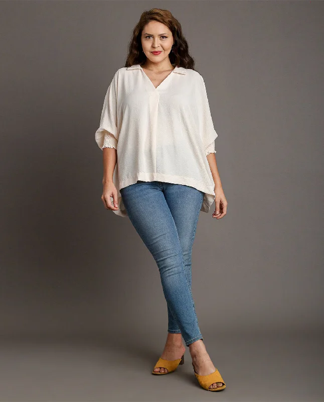 Umgee Plus Collar Blouse