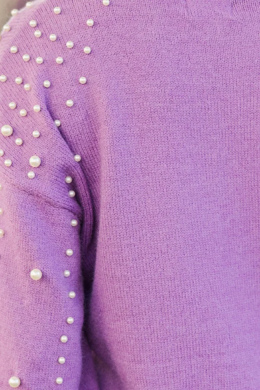 You Deserve It Plum Purple Embellished Sweater