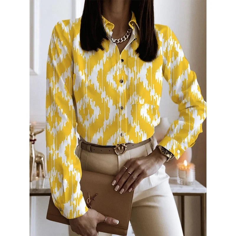 2023 Women Ladies Fashion Blouse Spring Autumn Long Sleeve Lady Office Work Shirts Tops Casual Elegant Blouses