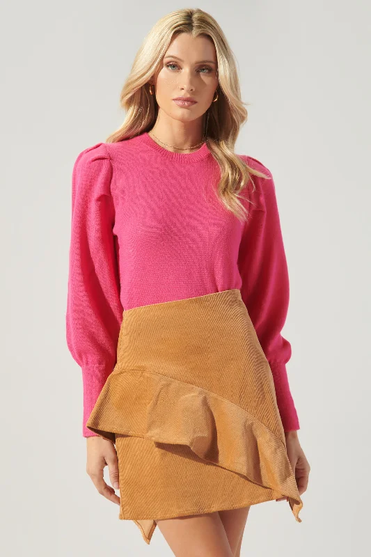 Astoria Pleated Long Sleeve Sweater