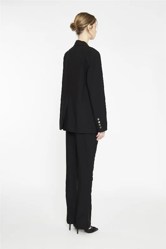 Black Single Breast Oversized-Blazer