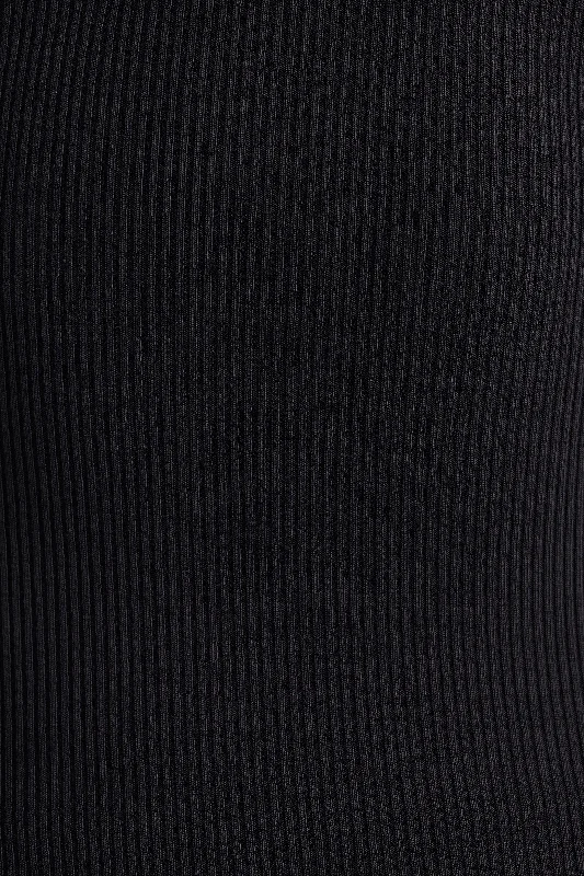 Ribbed Modal Crew Neck Top in Black