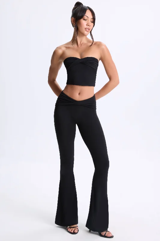 Twist-Front Bandeau Top in Black