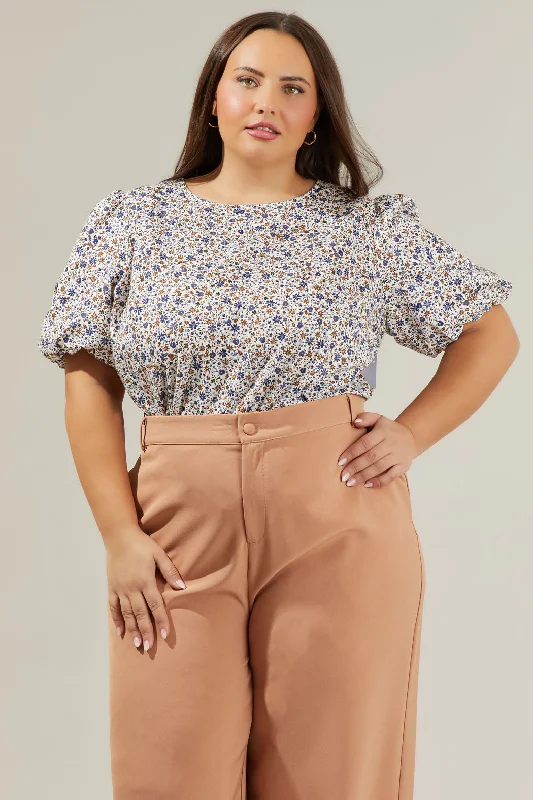 Heath Floral Balloon Sleeve Blouse Curve