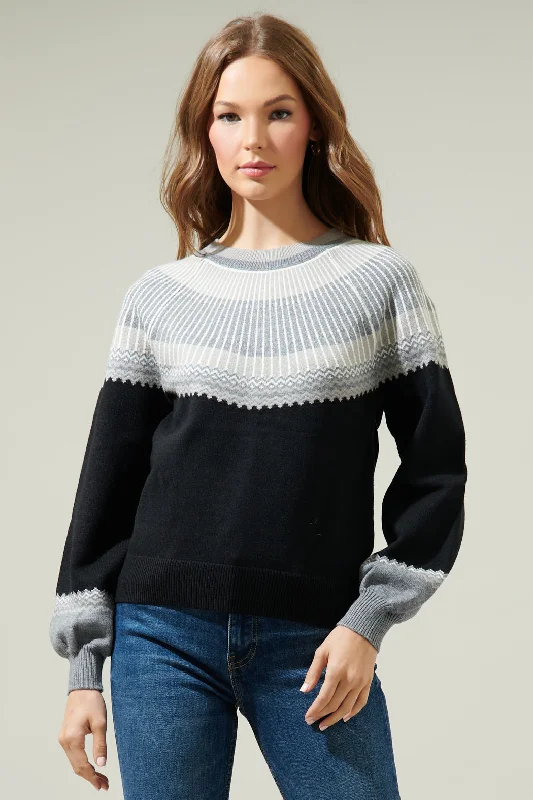 Lacey Way Round Neck Fair-Isle Sweater