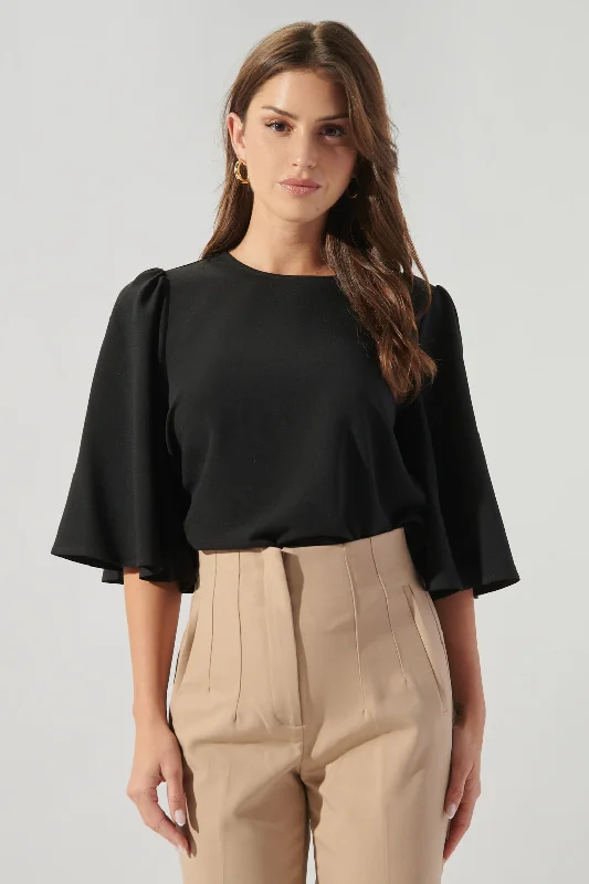 Lital Flutter Sleeve Top