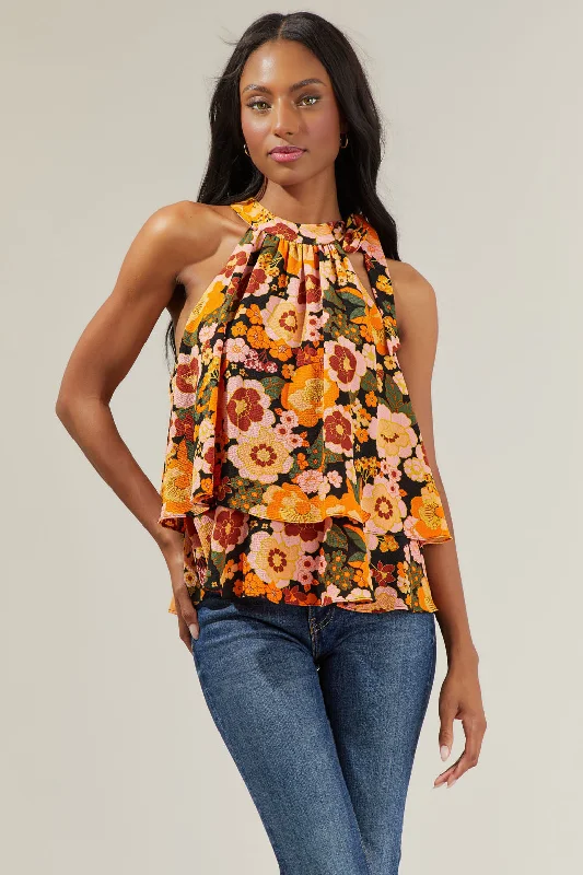 Mesa Floral Halter Neck Blouse