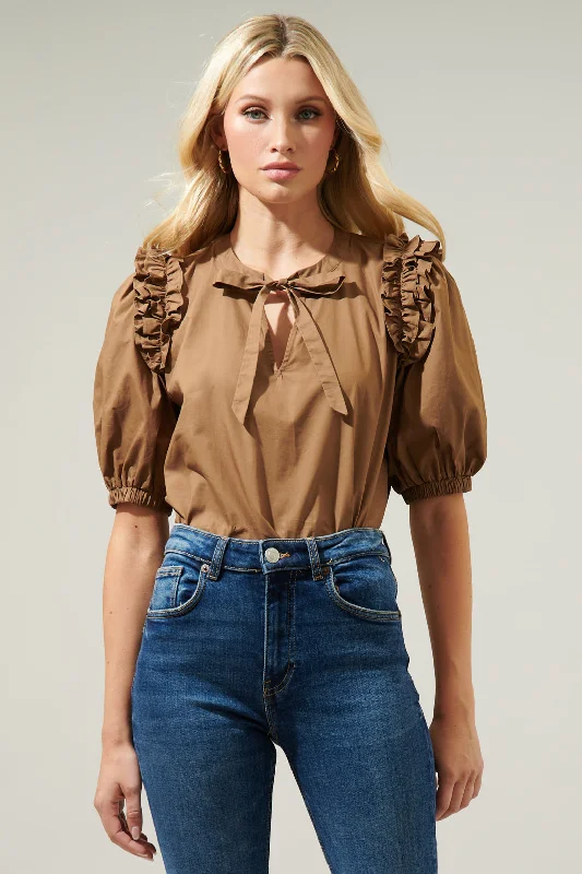 Noche Tie Neck Blouse