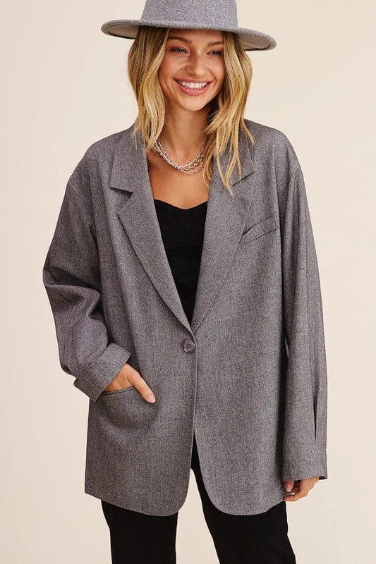 Oversized Solid Blazer * Online Only *