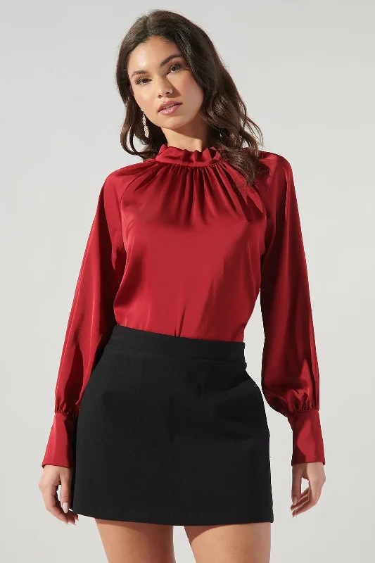 Poetic Justice Raglan Satin Blouse