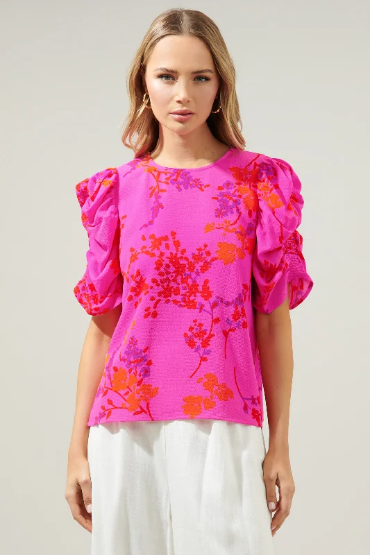 Seiko Floral Beverly Drape Sleeve Blouse