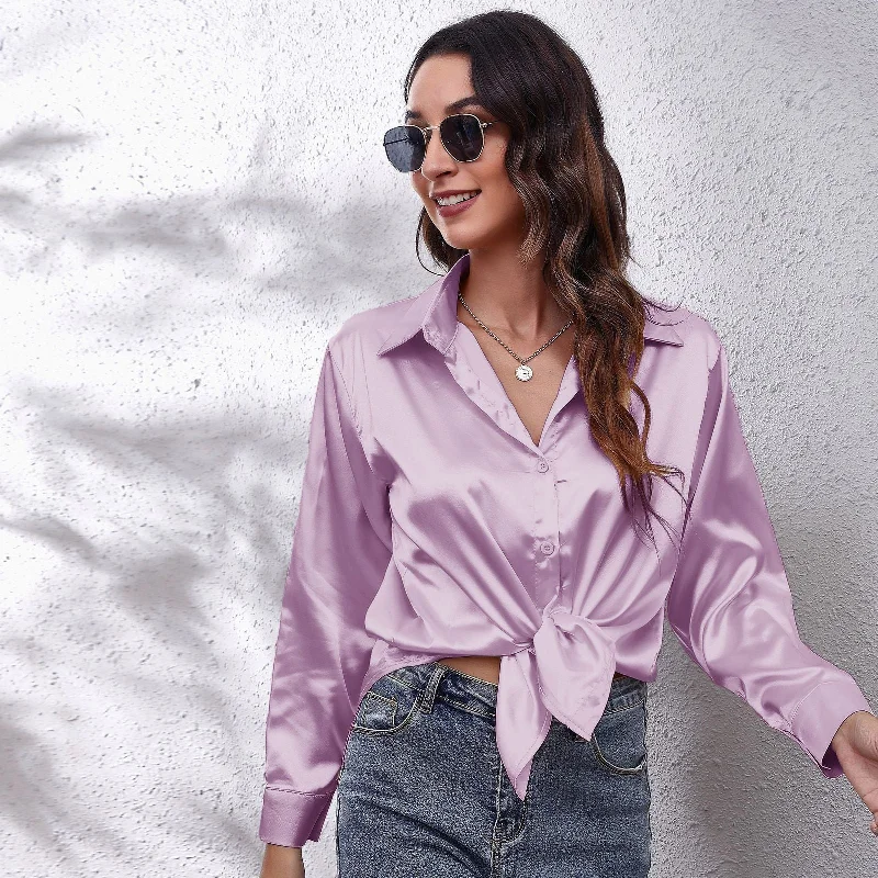 Silk Women's Shirt Long Sleeve Fashion Woman Blouses 2023 Satin Top Female Shirts and Blouse Basic Ladies Tops OL Women Clothing