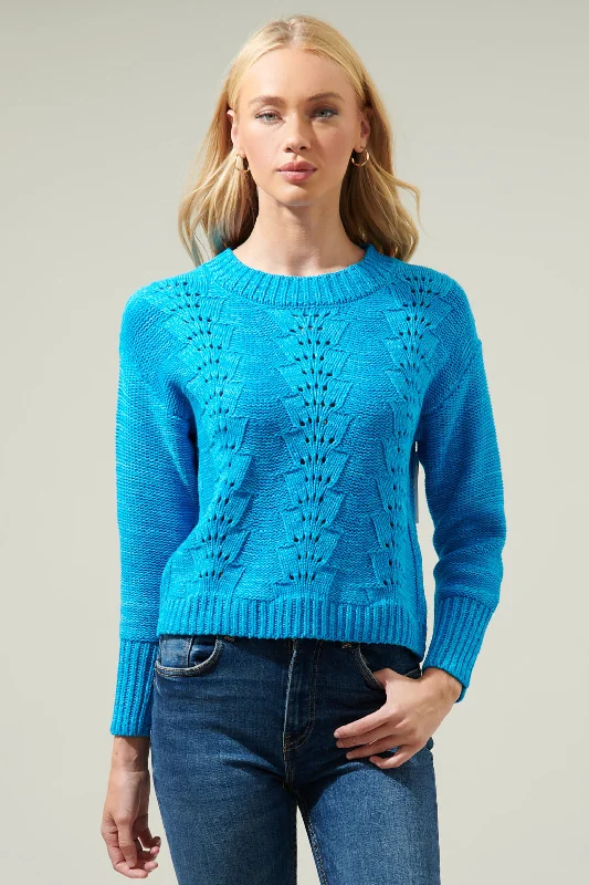 Toranto Pointelle Long Sleeve Sweater