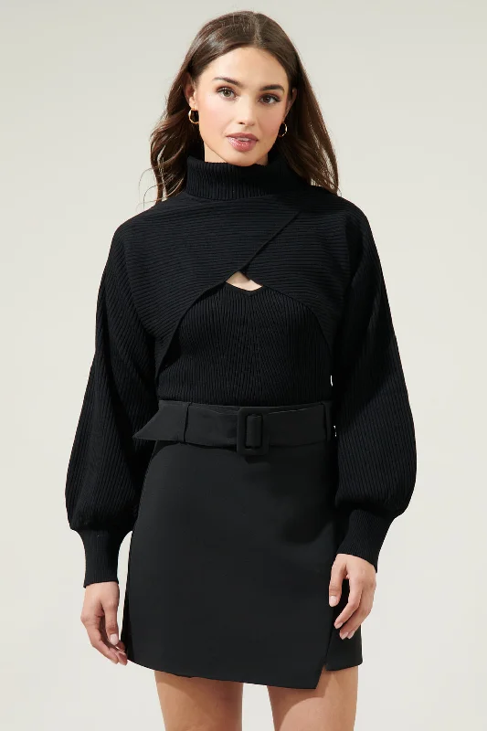 Yoli Joint Turtleneck Shrug Cami Sweater